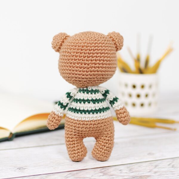 Crochet Pattern - Little Teddy Bear in a Stripy Sweater